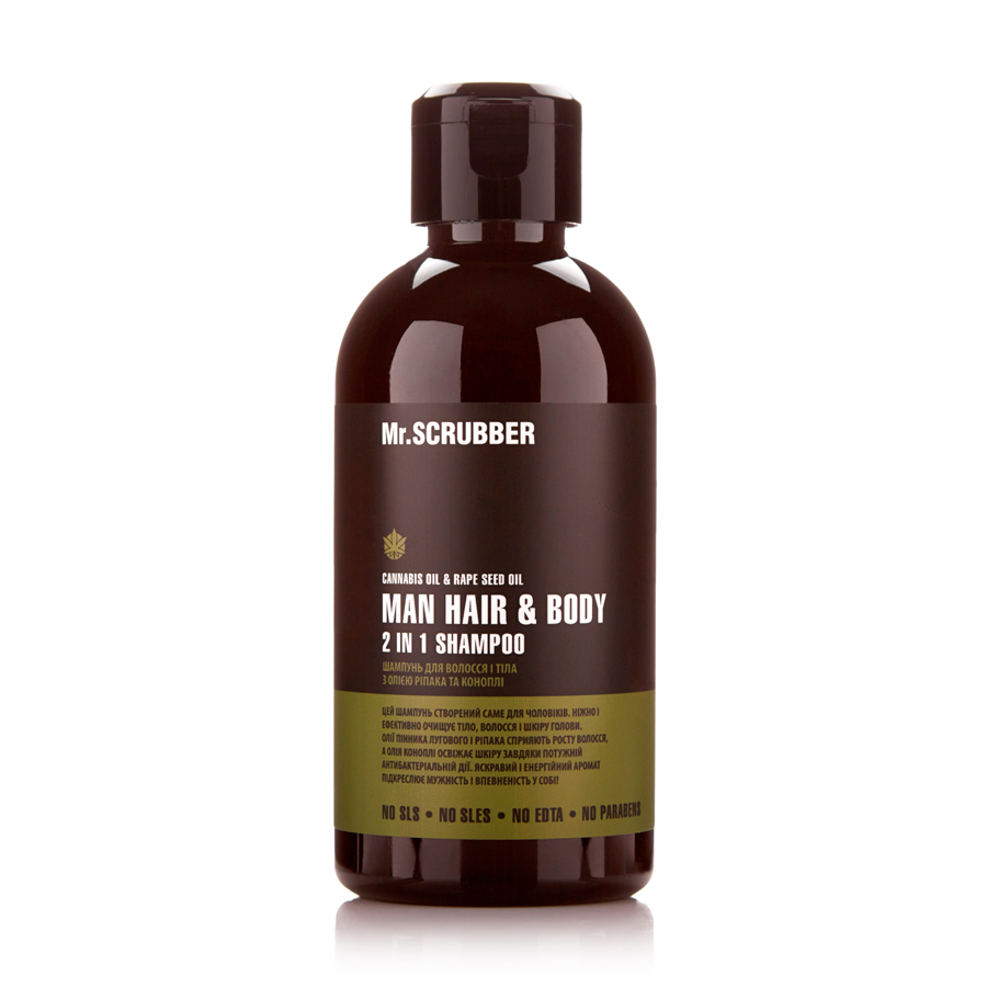 Чоловічий шампунь для волосся та тіла Mr.Scrubber Man Hair&amp;Body Shampoo 2 in 1, 250 мл